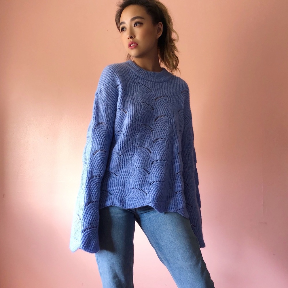 Mango Periwinkle Oversized Sweater